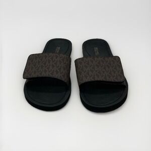 MICHAEL KORS Wade Size 8 Brown Slide Women's Open Toe Adjustable Sandals